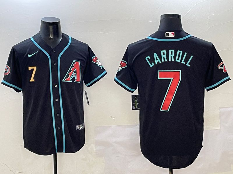 Men Arizona Diamondback #7 Carroll Black Game 2025 Nike MLB Jersey style 3->arizona diamondback->MLB Jersey